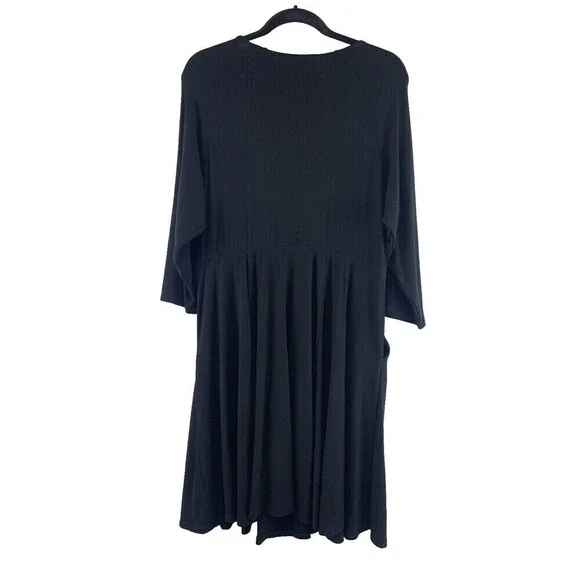 Torrid Mini Foxy Rib Fit And Flare Dress Black V-Neck Stretch 40836515 Womens 2X - Picture 6 of 11